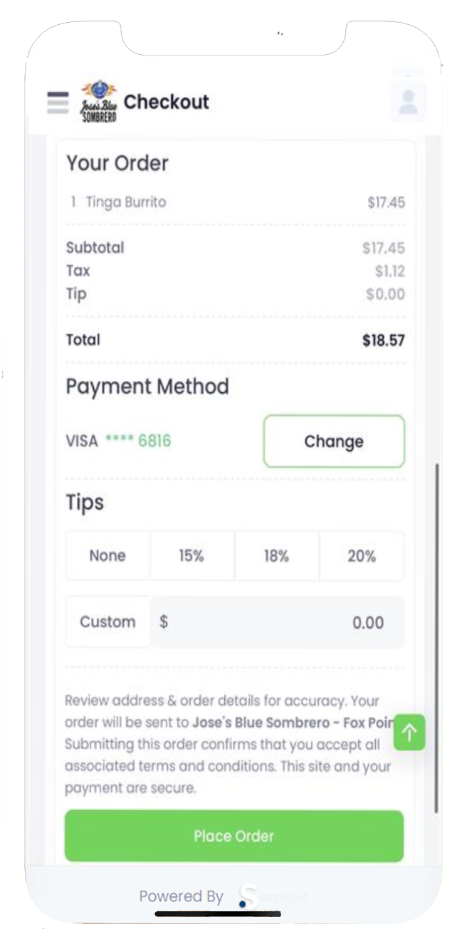 SoftPoint mobile ordering system